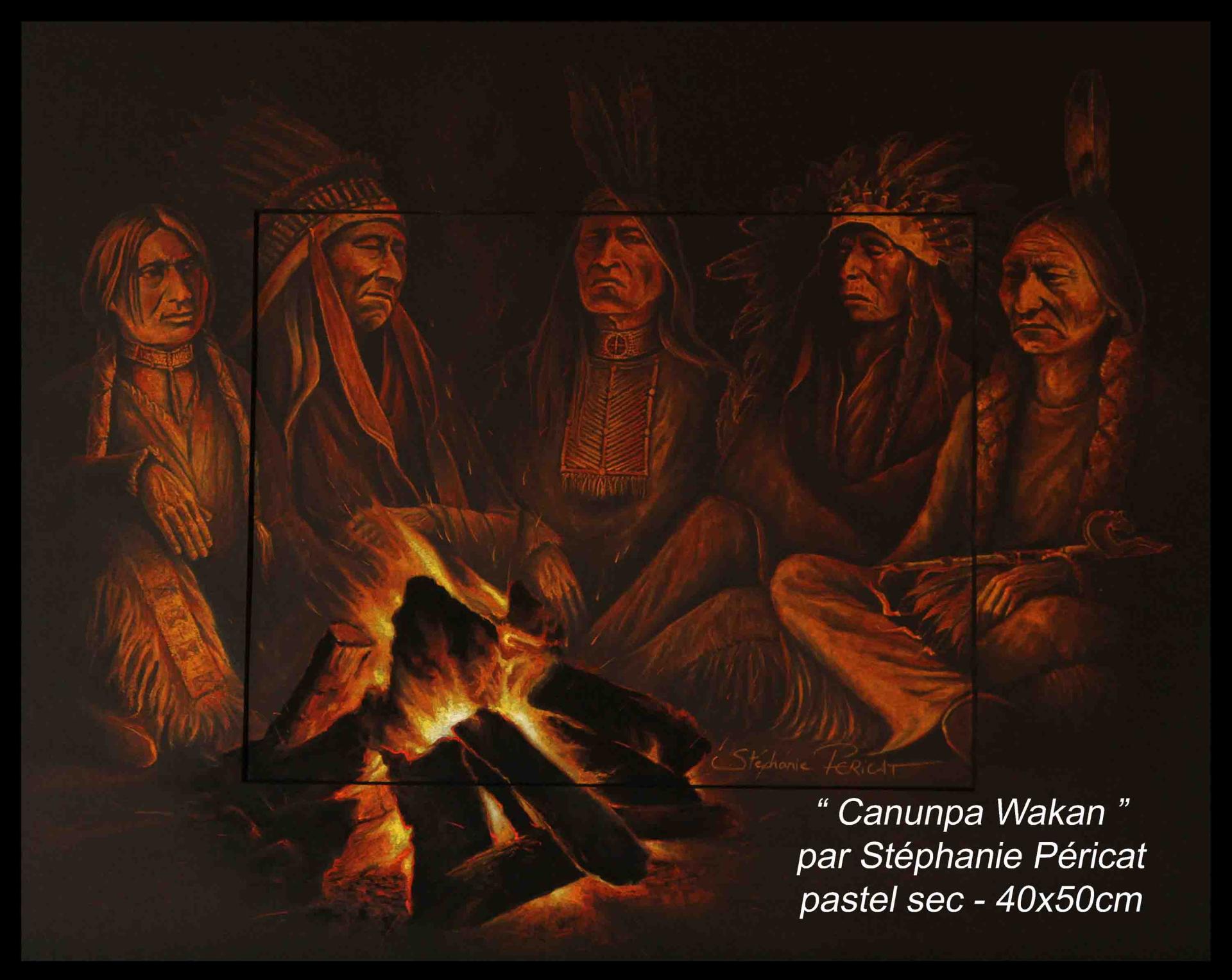 Canunpa Wakan, instant de paix - 40 x 50 cm - Disponible