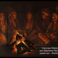 Canunpa Wakan, instant de paix - 40 x 50 cm - Disponible