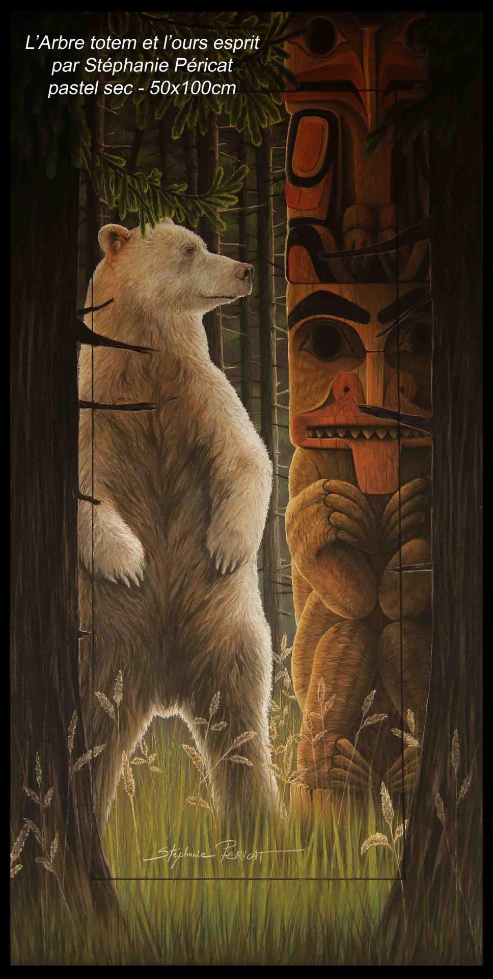 L'Arbre Totem et L'Ours-Esprit  -  50x100 cm  -  Disponible