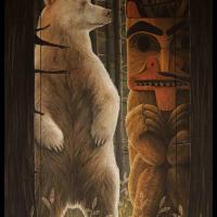 L'Arbre Totem et L'Ours-Esprit  -  50x100 cm  -  Disponible