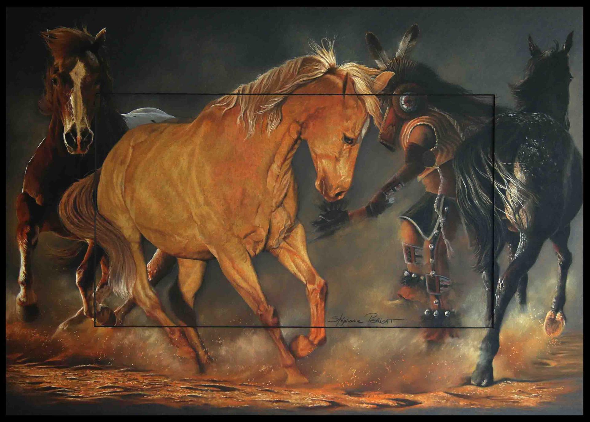Horses dance  -  50 x 70 cm  -  Disponible